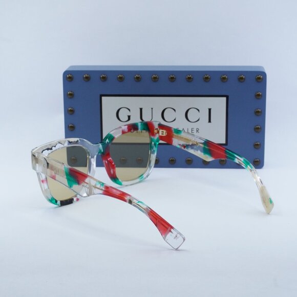 Gucci GG1624S 002 Square Sunglasses - Glitter Web Crystal/Nicotine - Picture 10 of 11